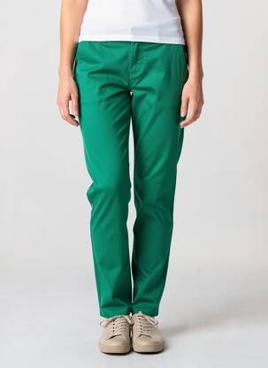 Pantalon chino tissage popeline taille normale vert COUTURIST femme