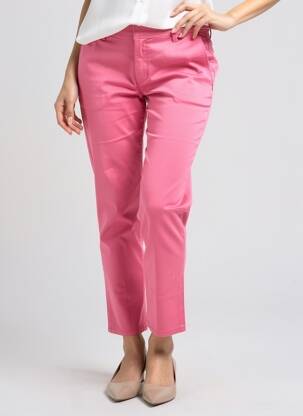 Pantalon chino tissage popeline taille normale rose COUTURIST femme