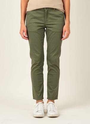 Pantalon chino tissage popeline taille normale vert COUTURIST femme