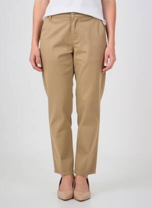 Pantalon chino tissage popeline taille normale marron COUTURIST femme