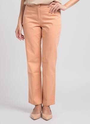 Pantalon droit stretch taille normale orange clair COUTURIST femme