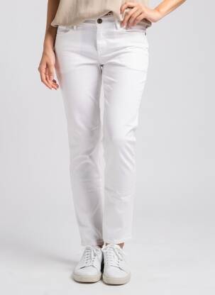 Pantalon slim tissage popeline taille normale blanc COUTURIST femme