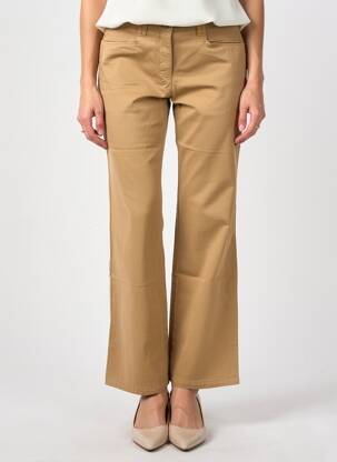 Pantalon chino tissage popeline taille normale marron COUTURIST femme