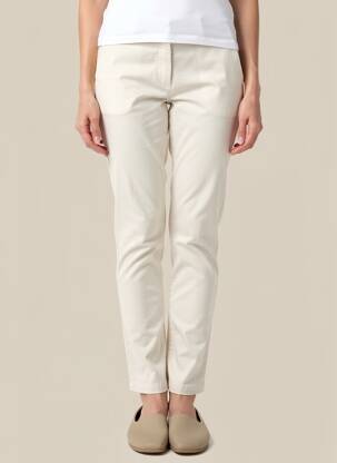 Pantalon chino tissage popeline taille normale beige COUTURIST femme