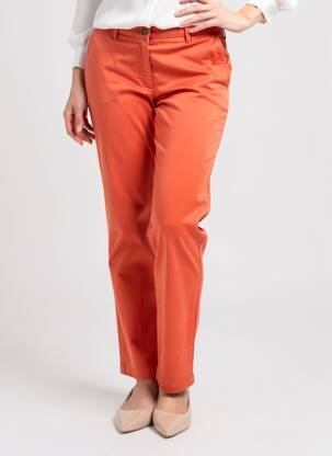 Pantalon chino tissage popeline taille normale orange COUTURIST femme