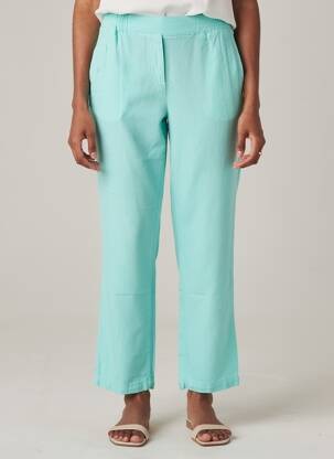 Pantalon 7/8 taille élastique taille normale bleu COUTURIST femme