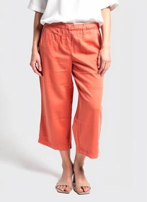 Pantacourt taille élastique taille normale orange COUTURIST femme