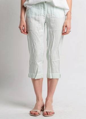 Pantacourt taille élastique taille normale bleu COUTURIST femme
