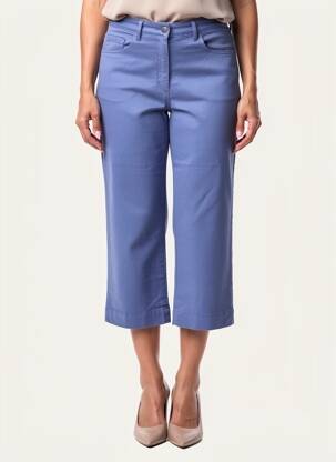 Pantacourt coupe droite taille normale bleu COUTURIST femme