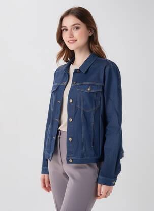 Veste casual coupe droite bleu COUTURIST femme