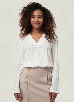 Blouse manches longues manches longues blanc NÜ femme