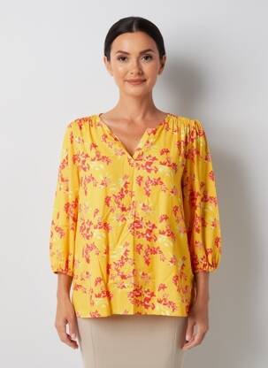 Blouse tissage popeline manches longues orange LA FIANCÉE femme