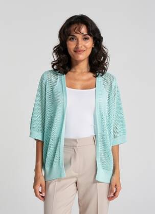 Gilet manches longues resserrée sur le bas bleu GARCIA femme