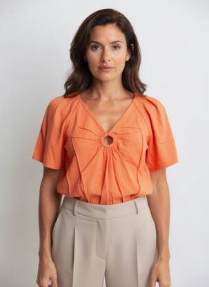 Top manches courtes manches courtes orange C'EST BEAU LA VIE femme