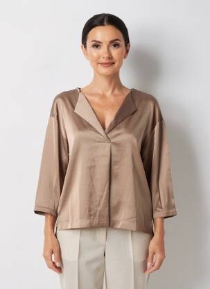 Blouse manches longues manches longues beige DESIRES femme