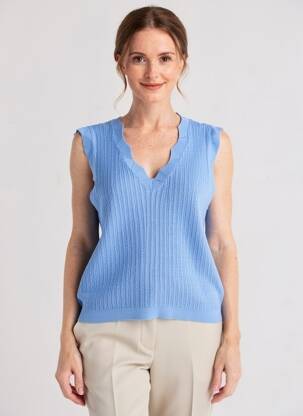 Top stretch sans manche bleu GARCIA femme