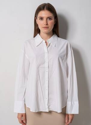 Chemisier coupe droite manches longues blanc TIFFOSI femme