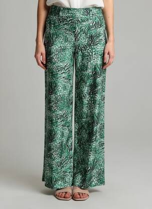 Pantalon large tissage popeline taille normale vert FREEMAN T.PORTER femme
