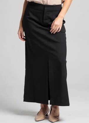 Jupe longue taille haute noir KAFFE femme