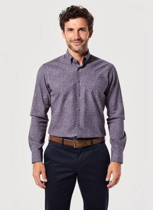 Chemise manches longues imprimé fantaisie bleu DARIO BELTRAN homme