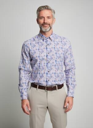 Chemise manches longues poches bleu DARIO BELTRAN homme