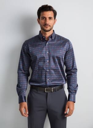 Chemise manches longues coupe cintrée bleu DARIO BELTRAN homme