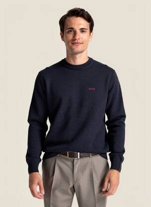 Pull stretch manches longues bleu MISE AU GREEN homme