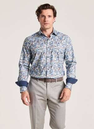 Chemise manches longues coupe cintrée bleu VENTI homme