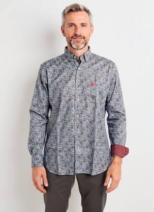 Chemise manches longues poches bleu DARIO BELTRAN homme