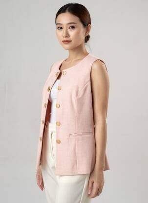 Gilet sans manche poches rose ATTENTIF femme