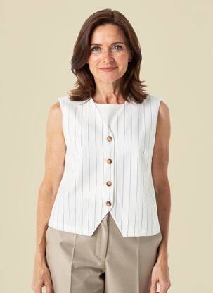 Gilet sans manche coupe cintrée blanc HALOGENE femme