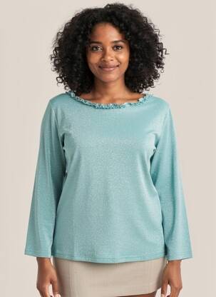 Top manches longues manches longues bleu EGO femme
