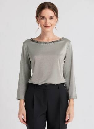 Top manches longues manches longues vert EGO femme