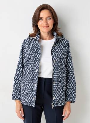 Coupe-vent finition intérieure doublure imprimée a capuche bleu CONCEPT K femme