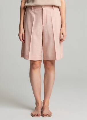Bermuda coupe droite rose ATTENTIF femme