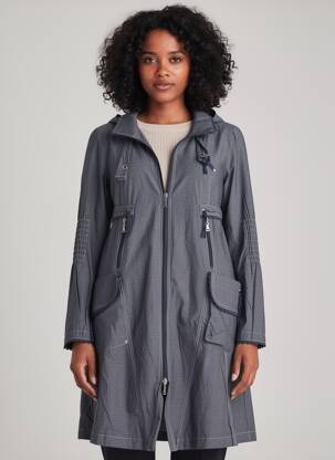 Imperméable finition intérieure doublure satiné a capuche bleu MOTYS COLLECTION femme