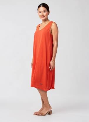 Robe mi-longue sans manche sans manche orange AGATHE & LOUISE femme