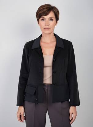 Veste casual poches noir ROSA ROSAM femme