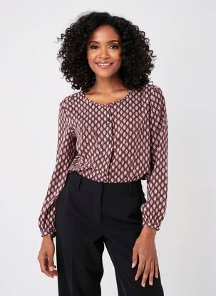 Chemisier coupe cintrée manches longues rouge KANOPE femme