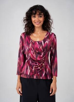 T-shirt manches 3/4 manches 3/4 rouge HONEY MOON femme