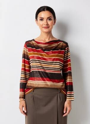 Pull coupe cintrée manches longues orange VIE NOCTURNE femme