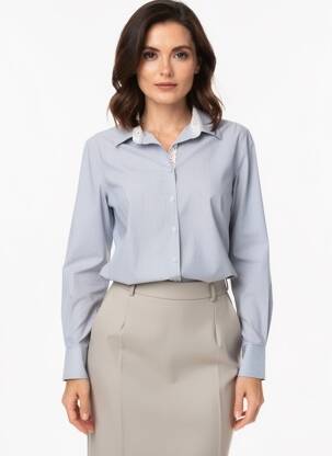 Chemisier coupe cintrée manches longues gris BARILOCHE femme