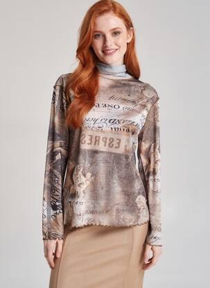 Top stretch manches longues gris FILLE DES SABLES femme