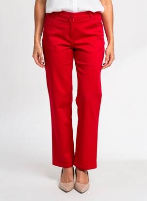 Pantalon droit stretch taille normale rouge FREDA femme