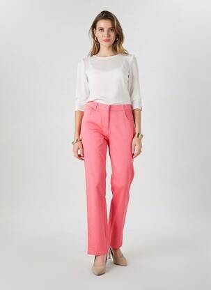 Pantalon droit stretch taille normale rose FREDA femme