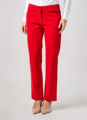 Pantalon droit stretch taille normale rouge FREDA femme