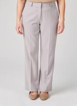 Pantalon droit tissage crêpe taille normale beige ANTONELLE femme