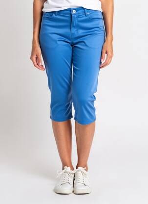 Pantalon 7/8 stretch taille normale bleu KANOPE femme