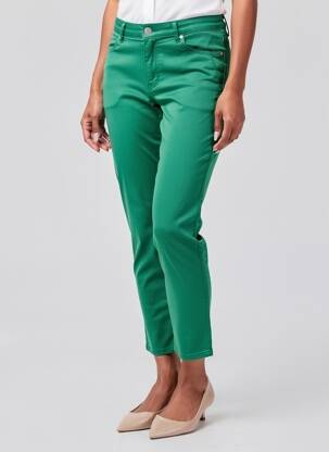 Pantalon 7/8 stretch taille normale vert KANOPE femme