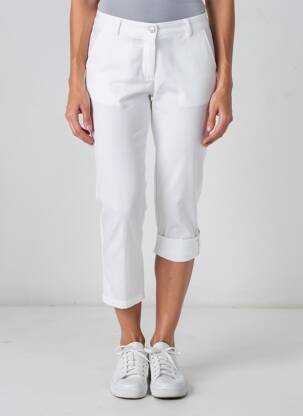 Pantacourt stretch taille normale blanc AGATHE & LOUISE femme